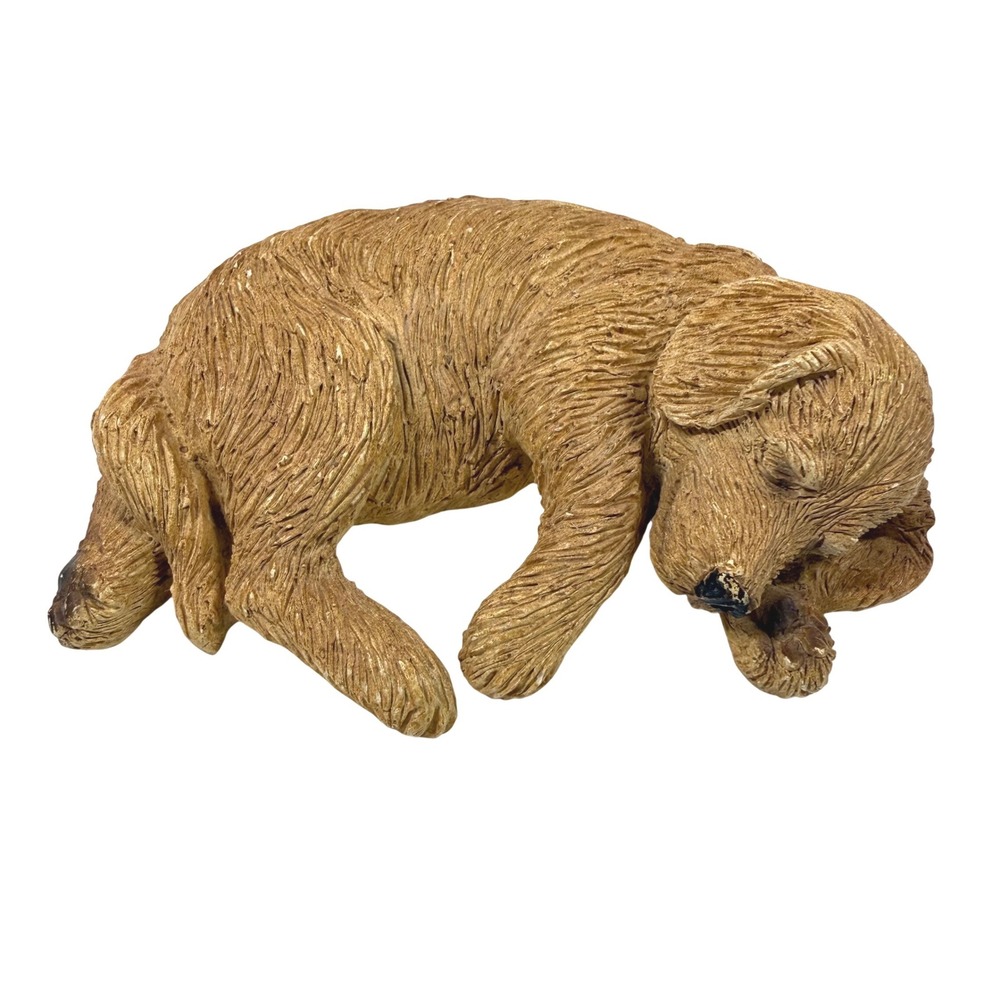 Sandicast Golden Retriever Puppy Sleeping Figurine S131 Brue 2004 Resin 4" Cute